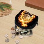 Burning Skull Print Coin Purse