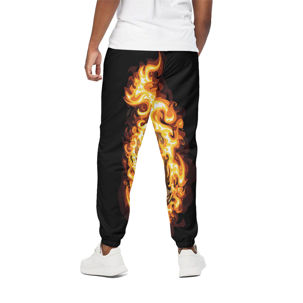 Burning Skull Print Cotton Pants