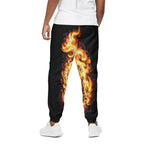 Burning Skull Print Cotton Pants