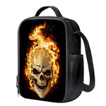 Burning Skull Print Crossbody Lunch Bag