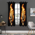 Burning Skull Print Grommet Curtain Panels