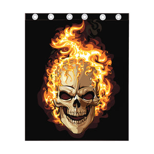 Burning Skull Print Curtain