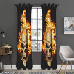 Burning Skull Print Curtain