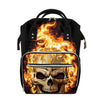 Burning Skull Print Diaper Bag