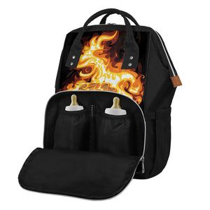 Burning Skull Print Diaper Bag