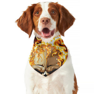 Burning Skull Print Dog Bandana