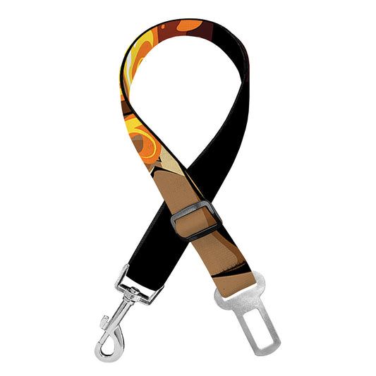 Burning Skull Print Dog Seat Belt