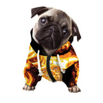 Burning Skull Print Dog Zip Up Hoodie