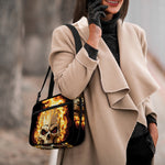 Burning Skull Print Double Strap Bible Bag