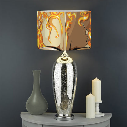 Burning Skull Print Drum Lamp Shade