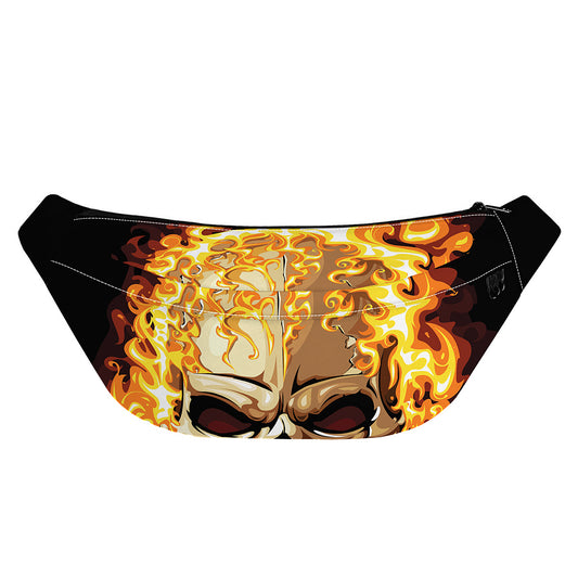Burning Skull Print Fanny Pack