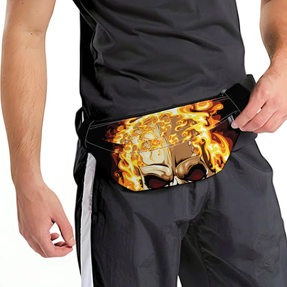 Burning Skull Print Fanny Pack