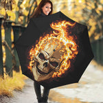 Burning Skull Print Foldable Umbrella