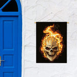 Burning Skull Print Garden Flag