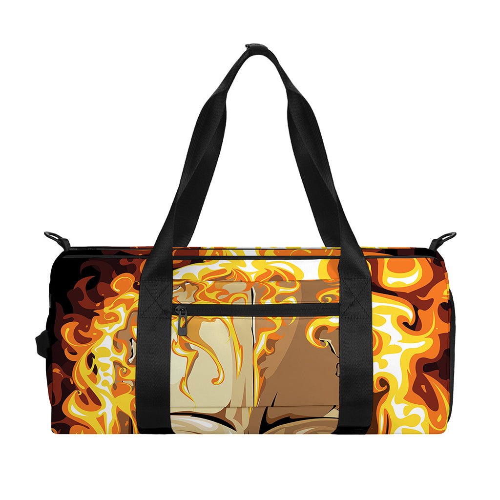 Burning Skull Print Gym Bag