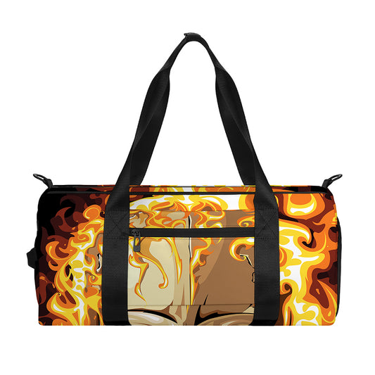 Burning Skull Print Gym Bag