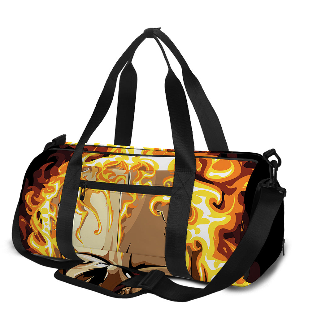 Burning Skull Print Gym Bag