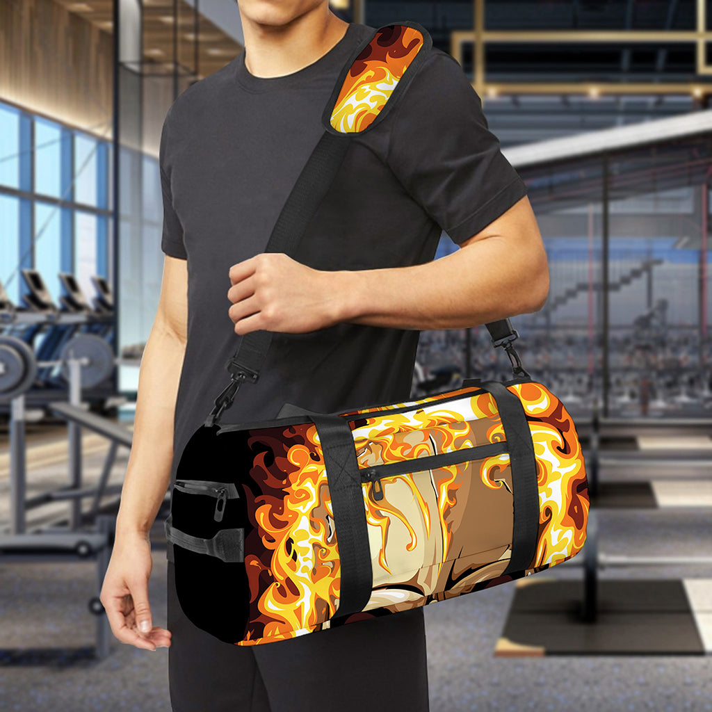 Burning Skull Print Gym Bag