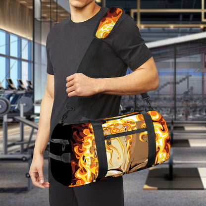 Burning Skull Print Gym Bag