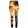 Burning Skull Print High-Waisted Pocket Leggings