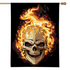 Burning Skull Print House Flag