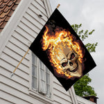 Burning Skull Print House Flag