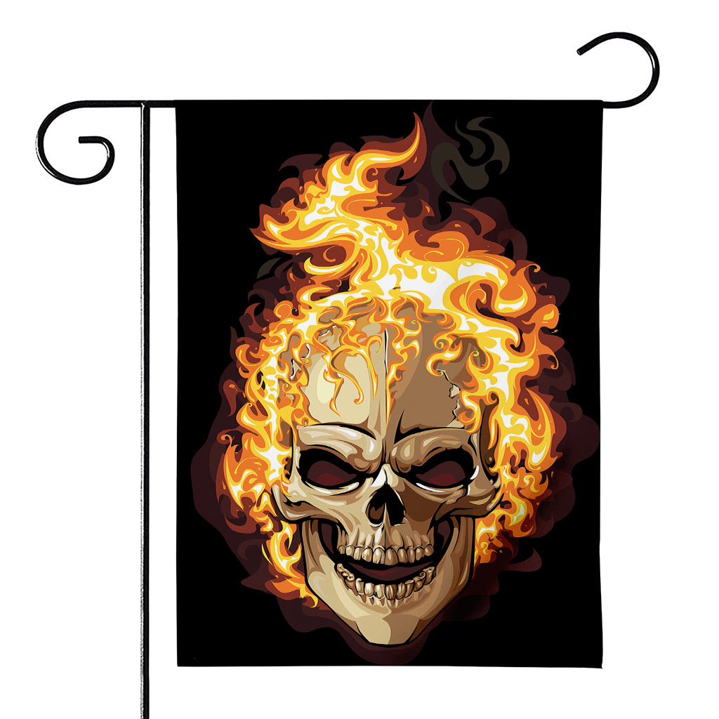 Burning Skull Print House Flag