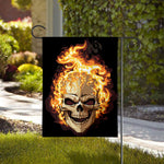 Burning Skull Print House Flag