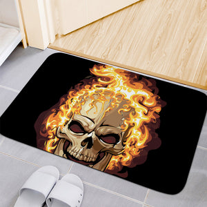 Burning Skull Print Indoor Door Mat