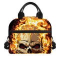 Burning Skull Print Insulated Lunch Bag