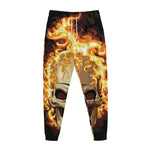 Burning Skull Print Jogger Pants