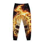 Burning Skull Print Jogger Pants