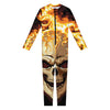 Burning Skull Print Jumpsuit