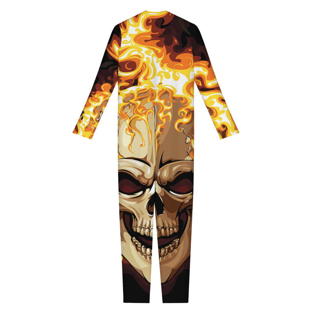 Burning Skull Print Jumpsuit