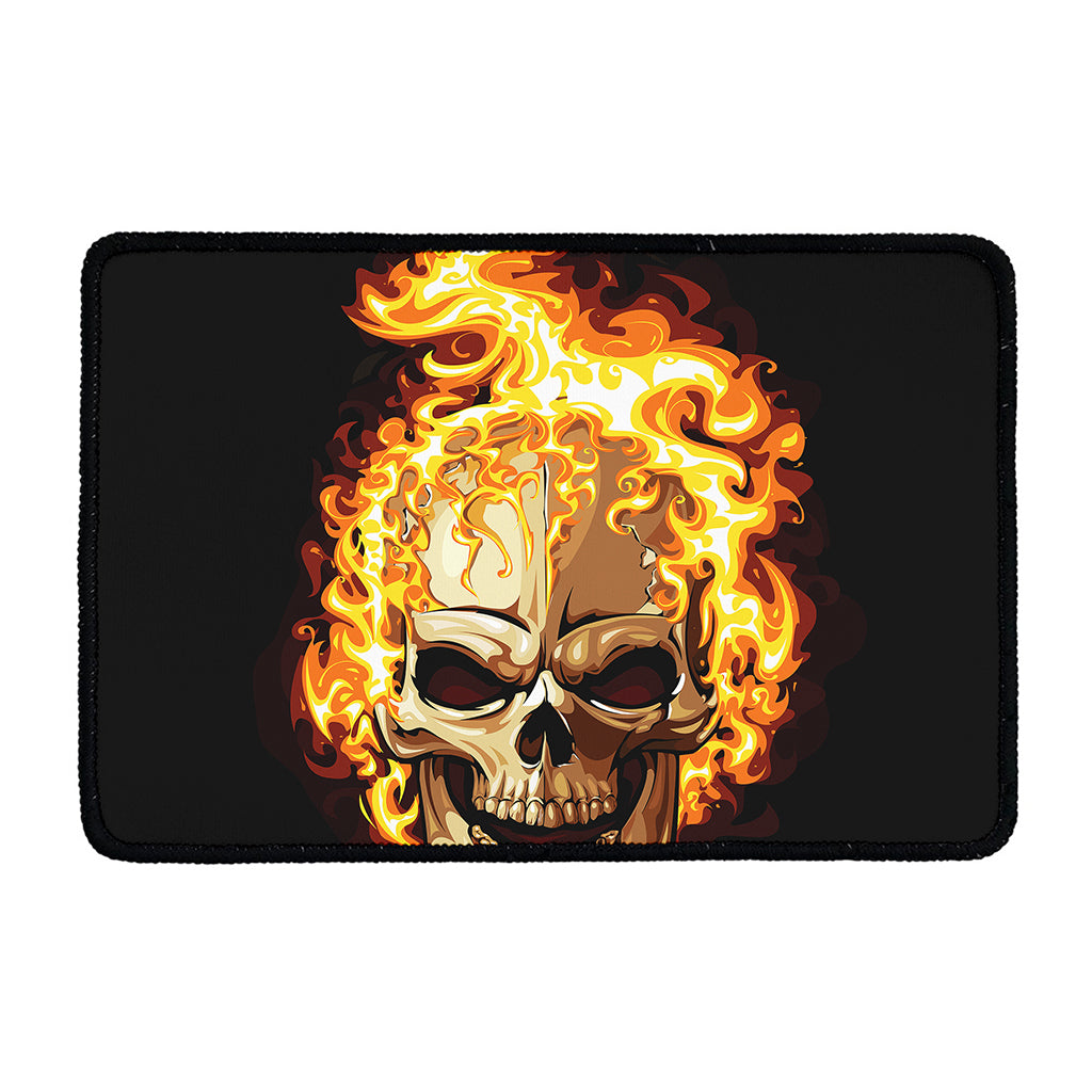 Burning Skull Print Kitchen Mat