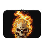 Burning Skull Print Laptop Sleeve