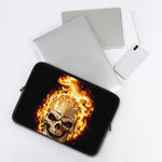 Burning Skull Print Laptop Sleeve