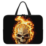 Burning Skull Print Laptop Sleeve With Handle