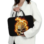 Burning Skull Print Laptop Sleeve With Handle