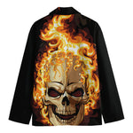 Burning Skull Print Men's Blazer