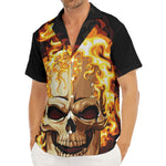 Burning Skull Print Men's Deep V-Neck Shirt