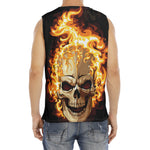 Burning Skull Print Men's Fitness Tank Top