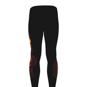 Burning Skull Print Men's leggings