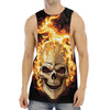 Burning Skull Print Men's Muscle Tank Top