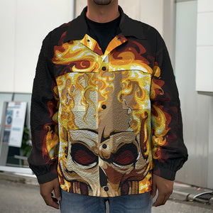 Burning Skull Print Men's Shirt Jacket