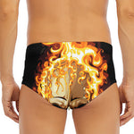Burning Skull Print Men's Triangle Swim Briefs