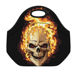 Burning Skull Print Neoprene Lunch Bag