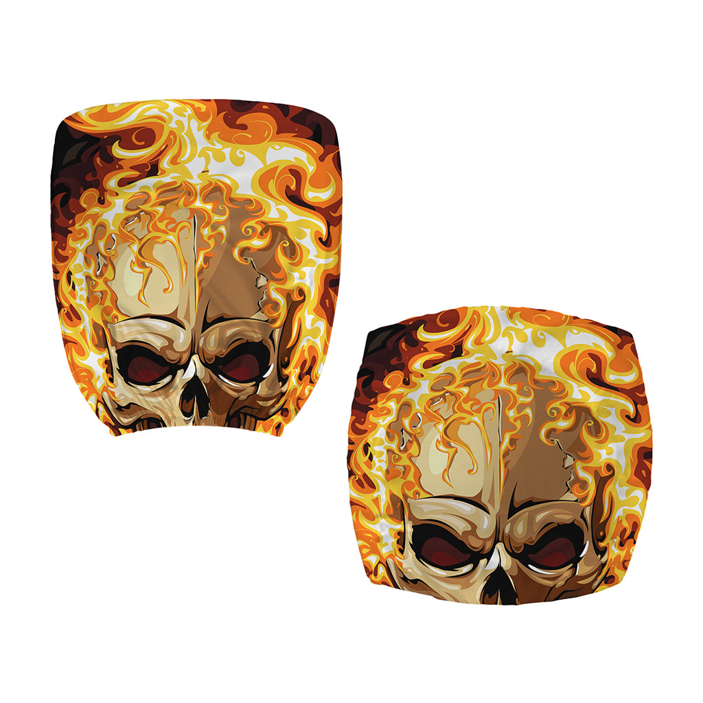 Burning Skull Print Office Chair Cover