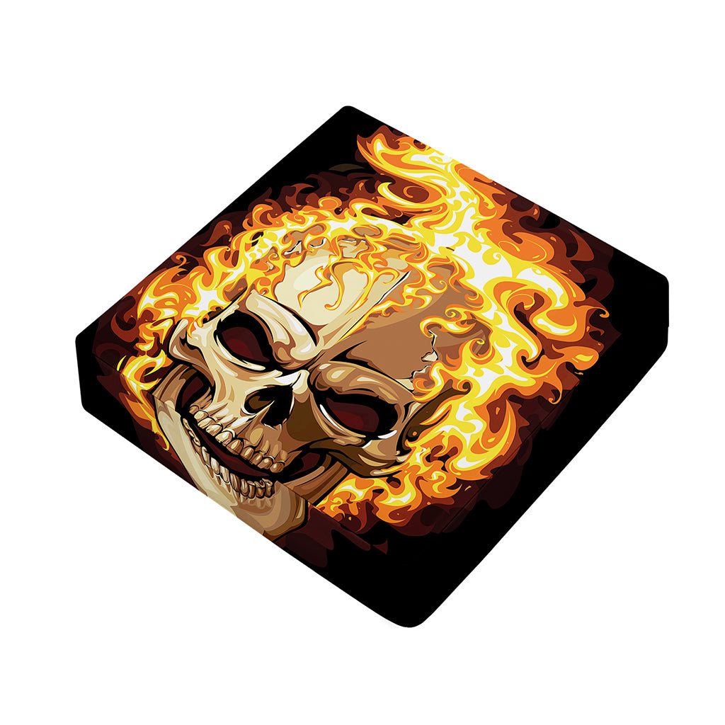 Burning Skull Print Outdoor Seat Cushion Cover