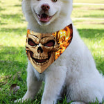 Burning Skull Print Over The Collar Dog Bandana